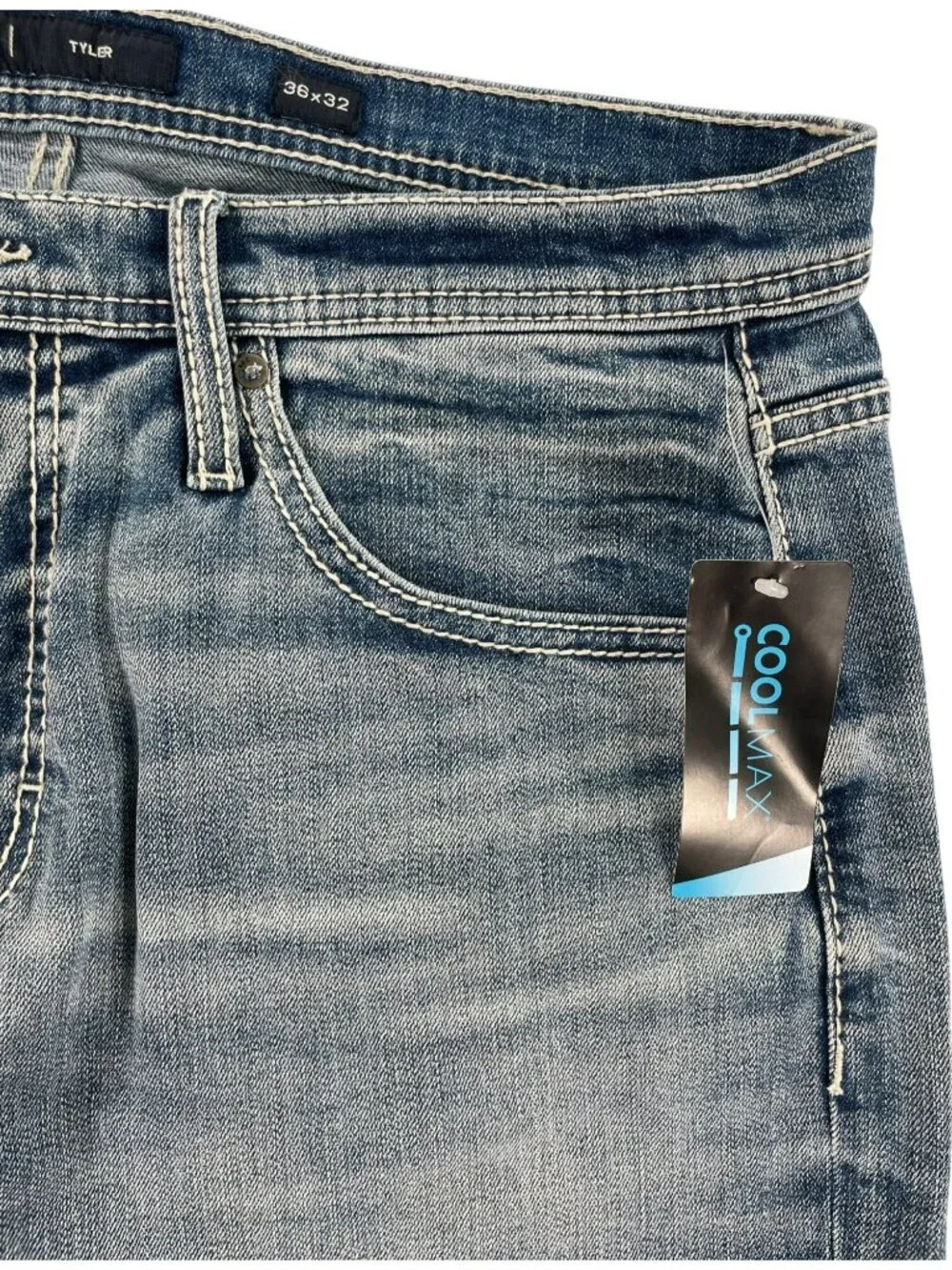 BKE Tyler Relaxed Fit Jeans Mid Rise Light Wash Stretch Denim Men's Sz 36x32 NEW